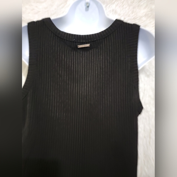 Michael Kors Ribbed Viscose  Black Tank Top Large - Picture 7 of 11